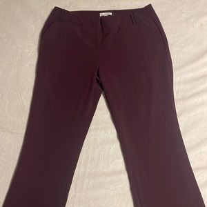 Burgundy polyester NY&C pants